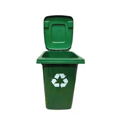 TRIPLE CLEAN - Contenedor de basura de 360 litros verde