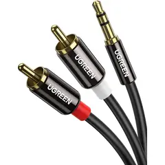 UGREEN - Cable Auxiliar Audio Jack 3.5 mm A 2RCA Conectores Macho 1m