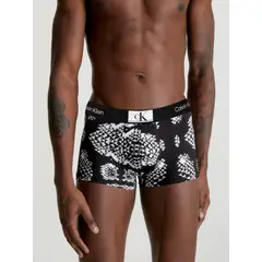 CALVIN KLEIN - Boxer Negro Estampado En Microfibra Low Rise Trunk