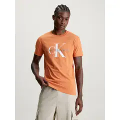 CALVIN KLEIN - Camiseta Naranja Slim Con Monograma