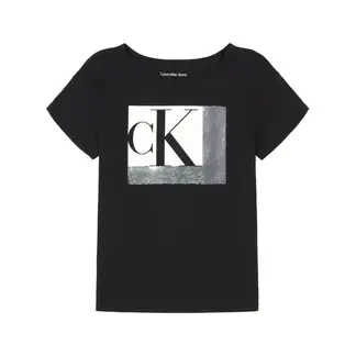 CALVIN KLEIN - Camiseta Negro Con Lentejuelas para Niña