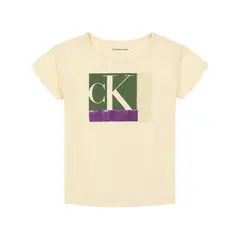CALVIN KLEIN - Camiseta Amarilla Con Lentejuelas Para Niña