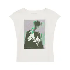 CALVIN KLEIN - Camiseta Blanca Flutter Floral Para Niña