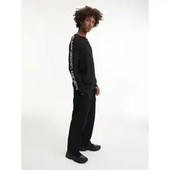 CALVIN KLEIN - Camiseta Manga Larga Hombre Negro