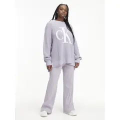 CALVIN KLEIN - Saco De Algodón Orgánico Holgado Con Logo Mujer Morado
