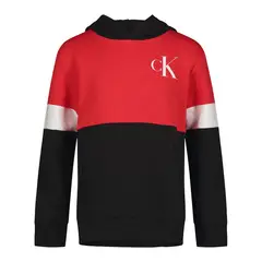 CALVIN KLEIN - Buzo Rojo Blocked Con Gorro Para Niño