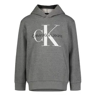 CALVIN KLEIN - Buzo Gris Con Gorro Y Monograma Para Niño