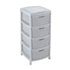 RIMAX - Gavetero Fique Con 4 Gavetas y Tapa Organizadora - Gris Hielo