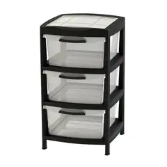 RIMAX - Gavetero Fique Con 3 Gavetas y Tapa Organizadora - Negro