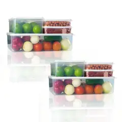 ENERGY PLUS - 8 Recipientes de Polipropileno para Organizar con Estilo Blanco