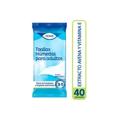 TENA - Toallas Humedas Para Adulto 3 En 1 X 40Und