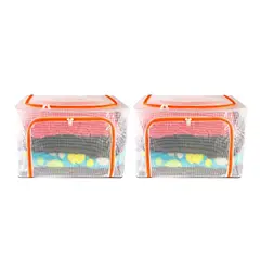 ENERGY PLUS - 2 Cajoneros Organizador 66L Apilable Sábanas, Toallas y Más Naranja