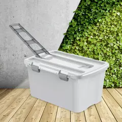 RIMAX - Combo Organizador (1 Cajón 40 Lt + 1 120 Lt) - Gris Hielo