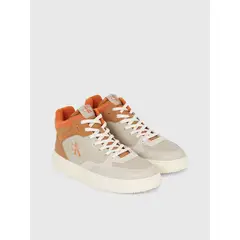 CALVIN KLEIN - Tenis Beige De Corte Alto Cuero Para Hombre