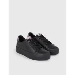 CALVIN KLEIN - Tenis De Plataforma Cuero Mujer Negro