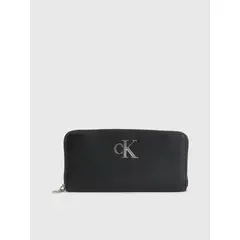 CALVIN KLEIN - Cartera Negro Con Cierre En El Contorno