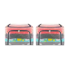 ENERGY PLUS - 2 Cajoneros Organizador 66L Apilable Sábanas, Toallas y Más Negro