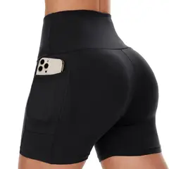 POSEIDON SPORTWEAR - Short Deportivo Mujer Con Bolsillos Licra Para Deportes.