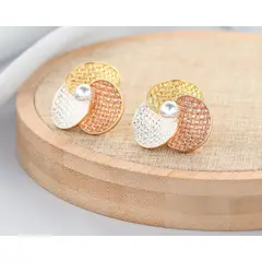 VERAMOREST - Aretes Flor Tricolor Veramorest_.