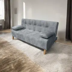 MUEBLES ONLINE - Sofa cama 3 Posiciones Leroy Tela gris