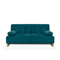 MUEBLES ONLINE - Sofa cama 3 posiciones Glaser Tela turquesa