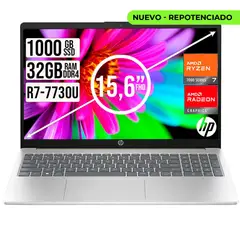 HP - PORTATIL AMD RYZEN 7-7730U SSD 1TB RAM 32GB LED 15,6 FULL HD