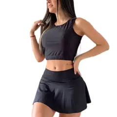 POSEIDON SPORTWEAR - Conjunto Deportivo Lycra Faldashort Top.