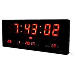 GENERICO - Reloj Pared Digital Led Alarma Calendario 36cm Temp Fecha