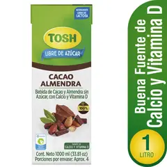 TOSH - Bebida Coco Almendra Libre De Azucar X 1000ml