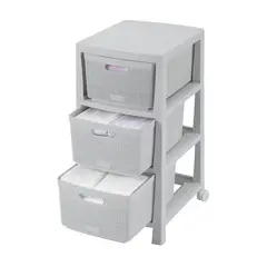 RIMAX - Cajonero Fique 3 Gavetas - Gris Hielo