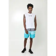 BELIFE - Pantaloneta playera azul en bloques para hombre