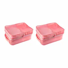 ENERGY PLUS - Kit 2 Bolsas Organizadoras de viaje para Zapatos con 3 Capas Rosado