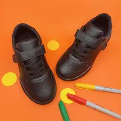 PAPOS - Tenis Colegiales Unisex EduStep Cordón Negros - Negro
