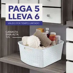 RIMAX - Canasta Apariencia Shia Alta - PAGA 5 LLEVA 6 - Blanca