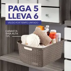 RIMAX - Canasta Apariencia Shia Alta - PAGA 5 LLEVA 6 - Mocca
