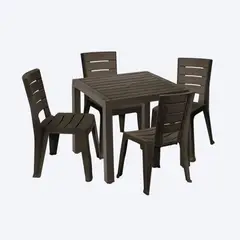 RIMAX - Comedor Barú (1 Mesa + 4 Sillas SIN Brazos WENGUE)