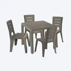 RIMAX - Comedor Barú (1 Mesa + 4 Sillas SIN Brazos MOCCA)