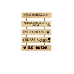 GENERICO - Frase Decorativa Bienvenida Hogar En Madera Vinilo Adhesivo