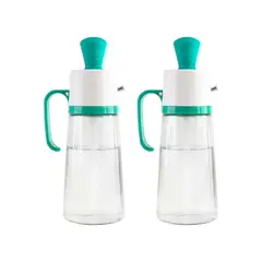 CHEF MASTER - 2 Botellas Dispensadoras aplicador Multiusos Aceite Vinagre Verde