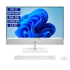 HP - AIO PAVILION 27 AMD R5-5500U RAM 8GB 512GB SSD - Blanco.