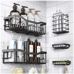 ONE PIXEL - Organizador de Ducha Repisa Baño Adhesivo Set 5 Inoxidable-
