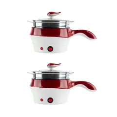 CHEF MASTER - Kit X2 Olla Eléctrica Multifuncional 5en1 Arrocera y más Rojo