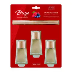BRIZZE - Tripack Ambientador Palitos de Rattán Frutos del Bosque 180mL