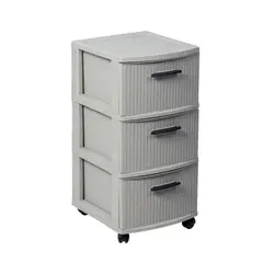 PLASTICOS MQ - Cajonero Organizador 3 Niveles Mocca Tipo Crochet Multiusos Mq