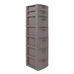 PLASTICOS MQ - Cajonero Organizador Modular 7 Niveles Tipo Rattan Marca Mq