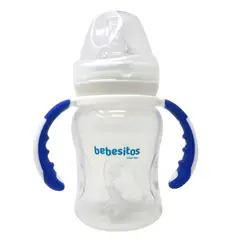 BEBESITOS - Biberón 6 oz con asas, chupo y boquilla entrenadora