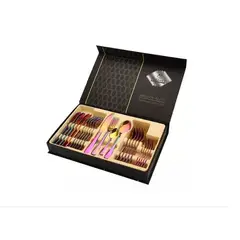 AMERICO SHOP - Juego de Cubiertos Set 24 Piezas Acero Inoxidable Multicolor