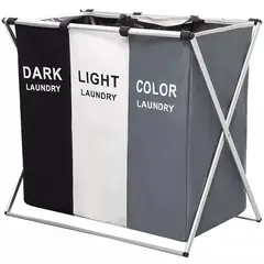 ONE PIXEL - Organizador De Ropa Cesta Plegable 3 Espacios