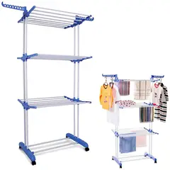 ONE PIXEL - Tendedero Organizador De Ropa 3 Niveles Azul