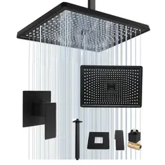 GENERICO - Kit Completo Ducha Eternal Lluvia Techo Abs Mezclador Negro